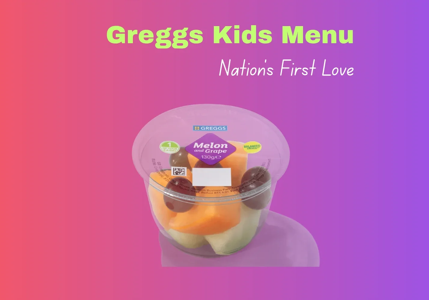 Greggs Kids Menu