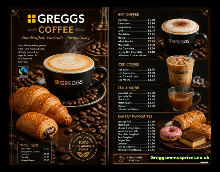 Greggs Coffee Menu Prices