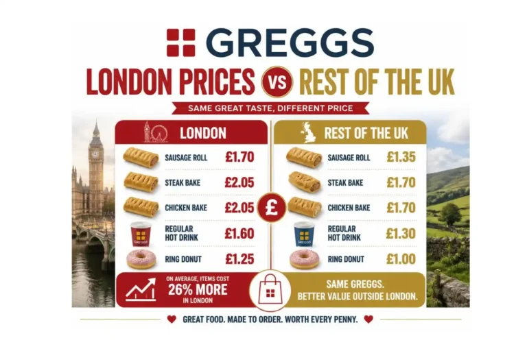 Greggs London Prices vs Rest of UK