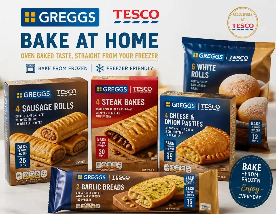 Greggs Tesco Frozen Bake at Home Range