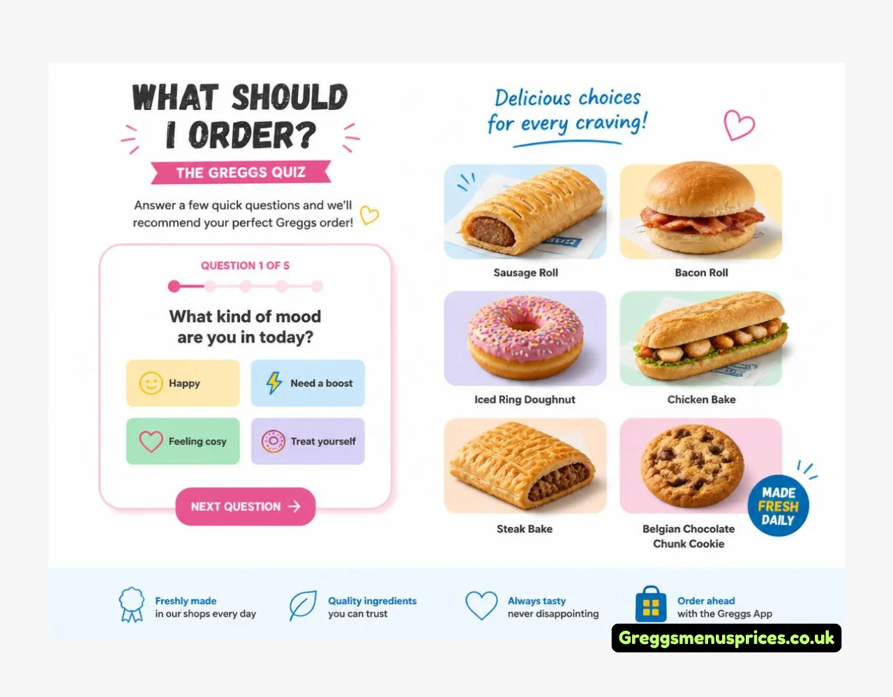 Greggs “What Should I Order” Recommendation Quiz