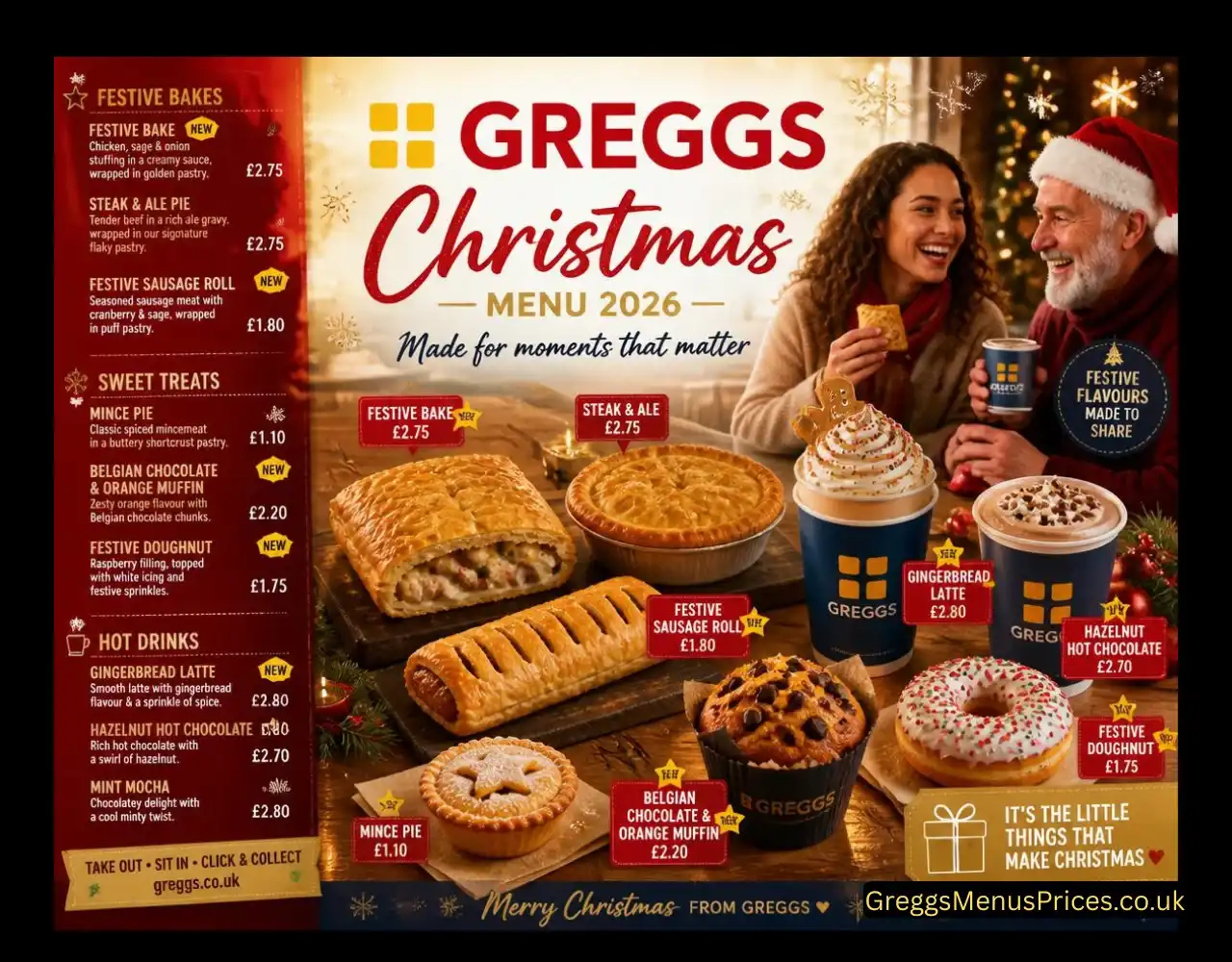 Greggs Christmas Menu 2026