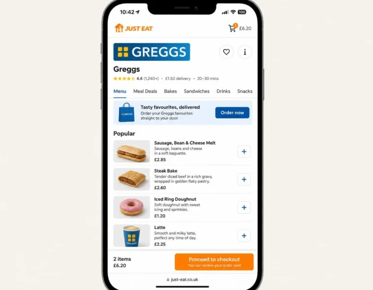 How to Order Greggs on Just Eat